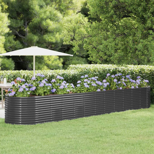 vidaXL Garden Raised Bed Powder-coated Steel 507x100x68 cm Anthracite