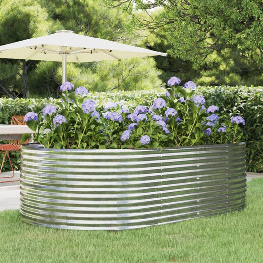 vidaXL Garden Raised Bed Silver 212x140x68 cm Powder-coated Steel