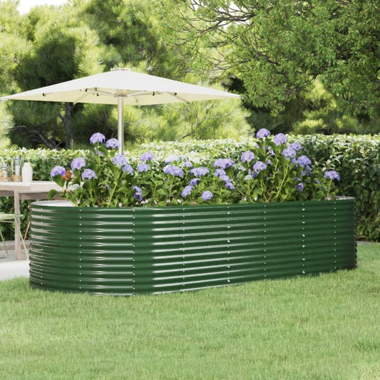 vidaXL Garden Raised Bed Green 291x140x68 cm Powder-coated Steel