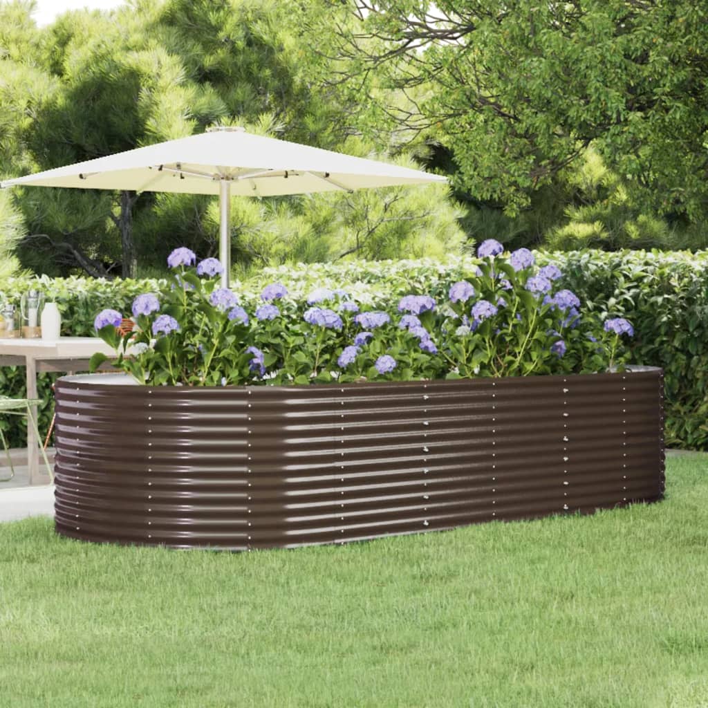 vidaXL Garden Raised Bed Brown 291x140x68 cm Powder-coated Steel