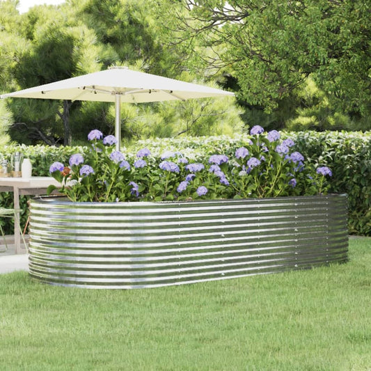 vidaXL Garden Raised Bed Silver 291x140x68 cm Powder-coated Steel