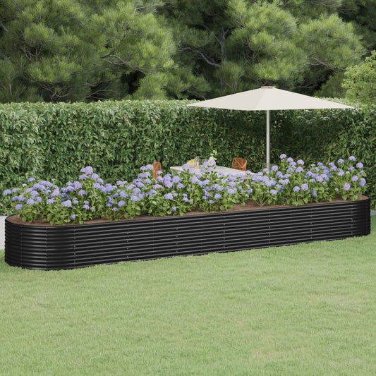 vidaXL Garden Raised Bed Powder-coated Steel 584x140x68 cm Anthracite