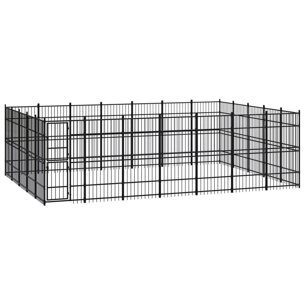 vidaXL Outdoor Dog Kennel Steel 32.26 mŒ_