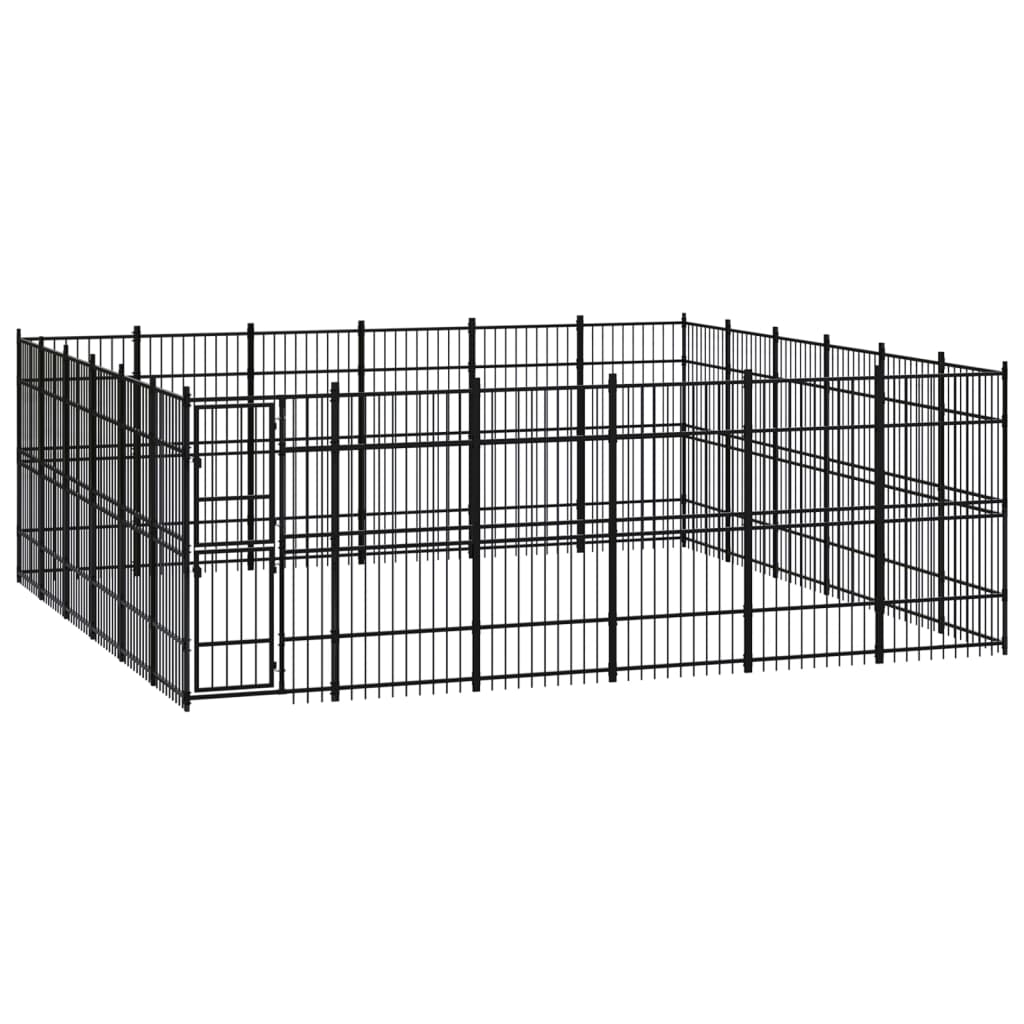 vidaXL Outdoor Dog Kennel Steel 33.18 mŒ_