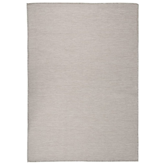 vidaXL Outdoor Flatweave Rug 140x200 cm Taupe