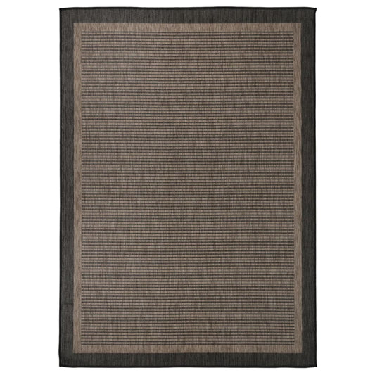 vidaXL Outdoor Flatweave Rug 120x170 cm Dark Brown