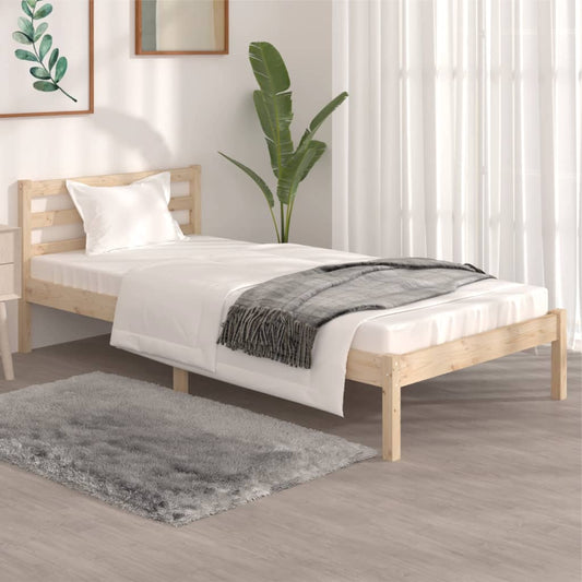 vidaXL Bed Frame Solid Wood Pine 90x190 cm Single