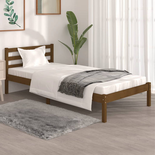 vidaXL Bed Frame Solid Wood Pine 90x190 cm Honey Brown Single