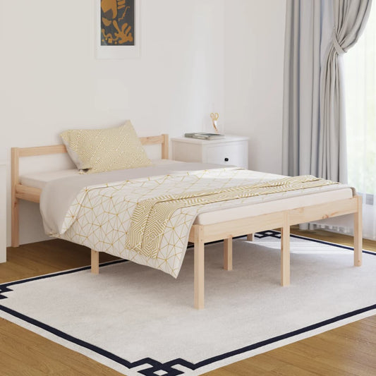vidaXL Bed Frame 140x190 cm Solid Wood Pine