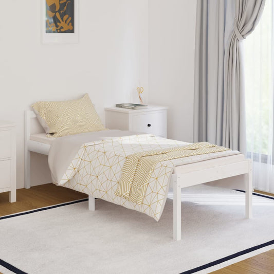 vidaXL Bed Frame White 90x200 cm Solid Wood Pine