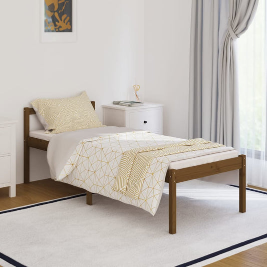 vidaXL Bed Frame Honey Brown 90x200 cm Solid Wood Pine