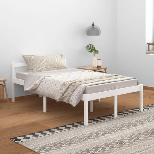 vidaXL Bed Frame White 120x200 cm Solid Wood Pine