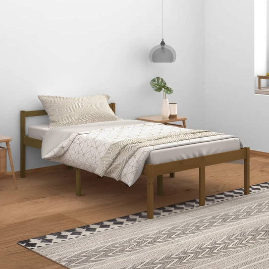 vidaXL Bed Frame Honey Brown 120x200 cm Solid Wood Pine