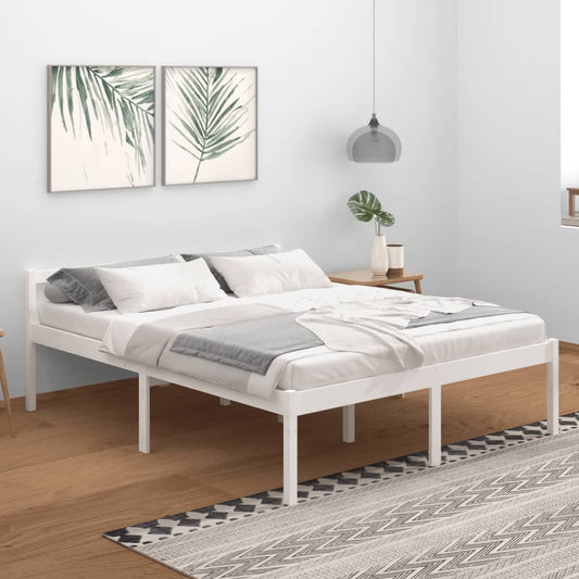 vidaXL Bed Frame White 160x200 cm Solid Wood Pine