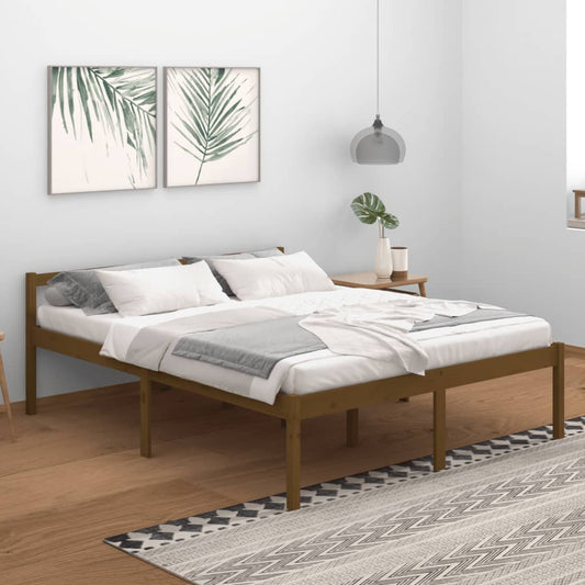 vidaXL Bed Frame Honey Brown 160x200 cm Solid Wood Pine