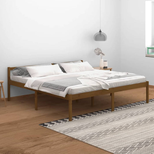vidaXL Bed Frame Honey Brown 200x200 cm Solid Wood Pine