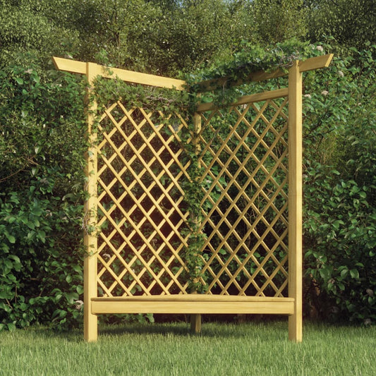vidaXL Corner Pergola with Bench 166x81x174 cm Impregnated Pinewood