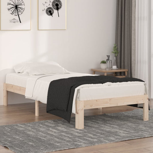 vidaXL Bed Frame Solid Wood 90x190 cm Single