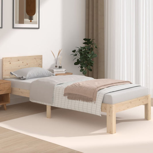 vidaXL Bed Frame Solid Wood 75x190 cm Small Single