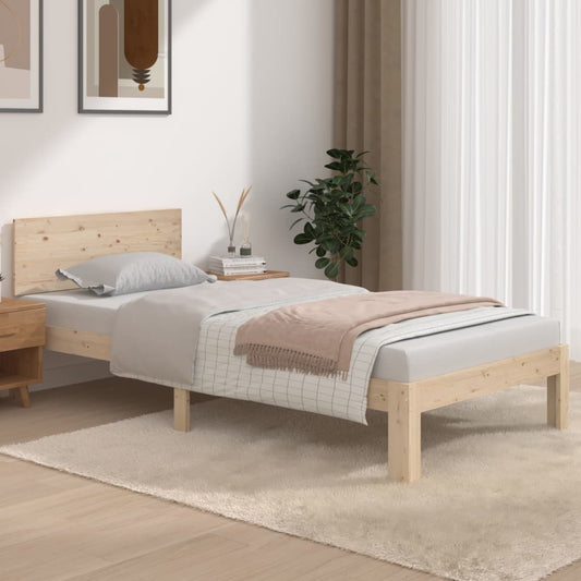 vidaXL Bed Frame Solid Wood 90x190 cm Single