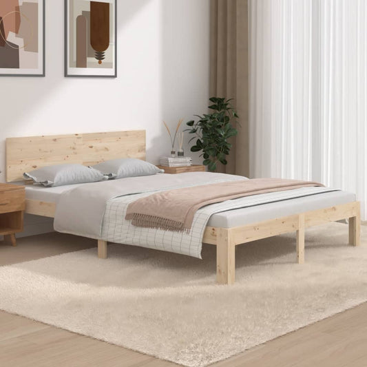 vidaXL Bed Frame Solid Wood 135x190 cm Double