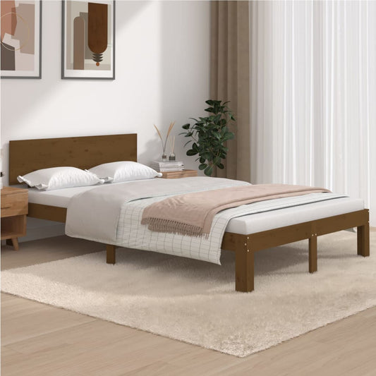 vidaXL Bed Frame Honey Brown Solid Wood Pine 120x200 cm