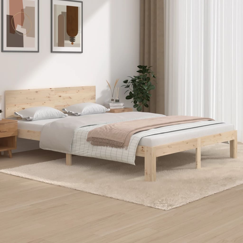 vidaXL Bed Frame Solid Wood Pine 140x200 cm