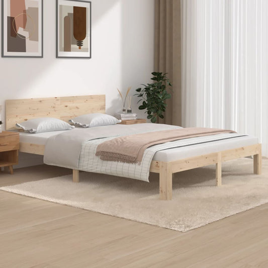 vidaXL Bed Frame Solid Wood Pine 140x200 cm