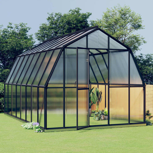 vidaXL Greenhouse with Base Frame Anthracite 12.63 mŒ_ Aluminium
