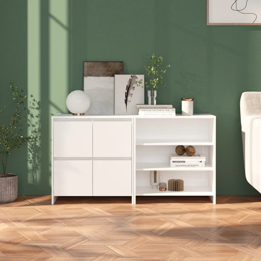 vidaXL 2 Piece Sideboard High Gloss White Engineered Wood