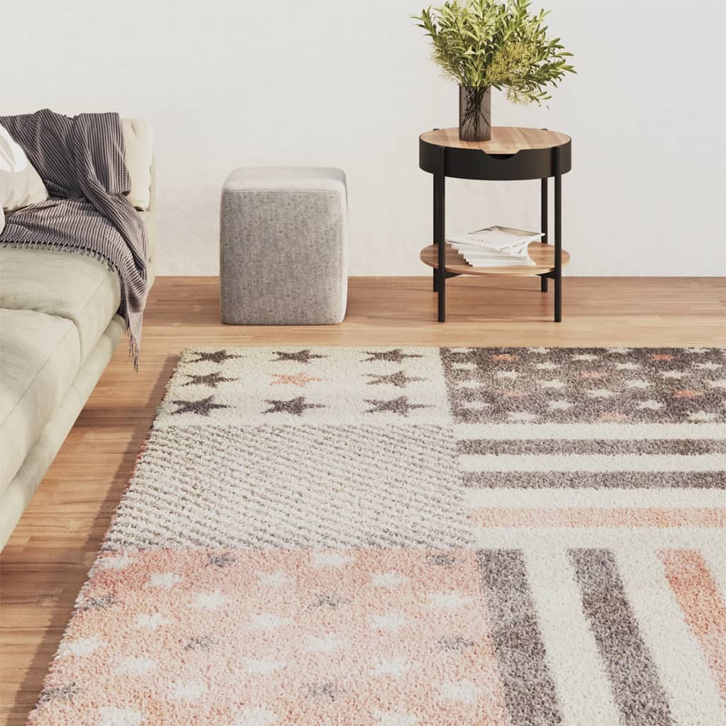 vidaXL Children's Rug 200x290 cm Star Pattern Pink