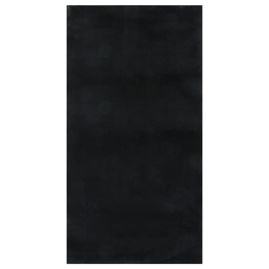 vidaXL Washable Rug Soft Shaggy 80x150 cm Anti Slip Black
