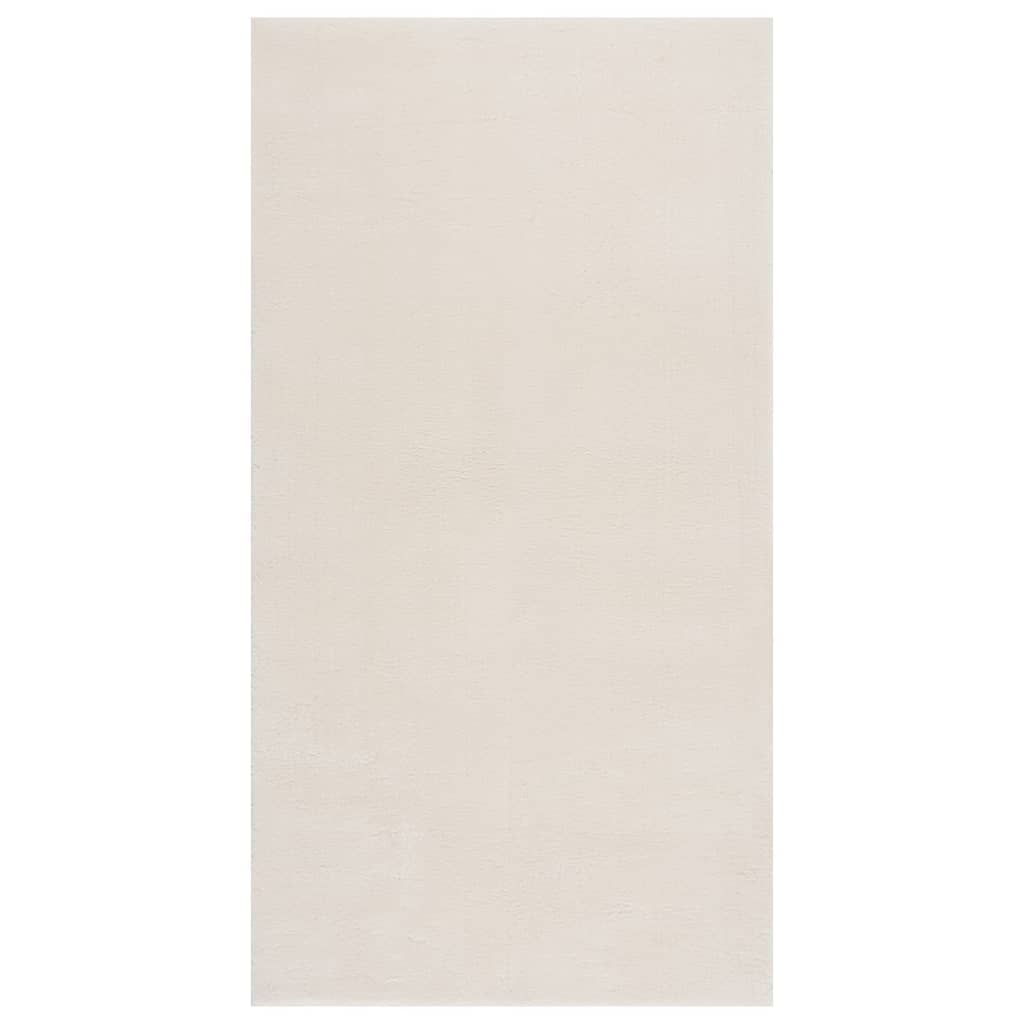vidaXL Washable Rug Soft Shaggy 80x150 cm Anti Slip Cream