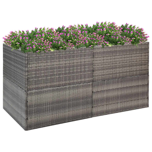 vidaXL Garden Planter Grey 157x80x80 cm Poly Rattan