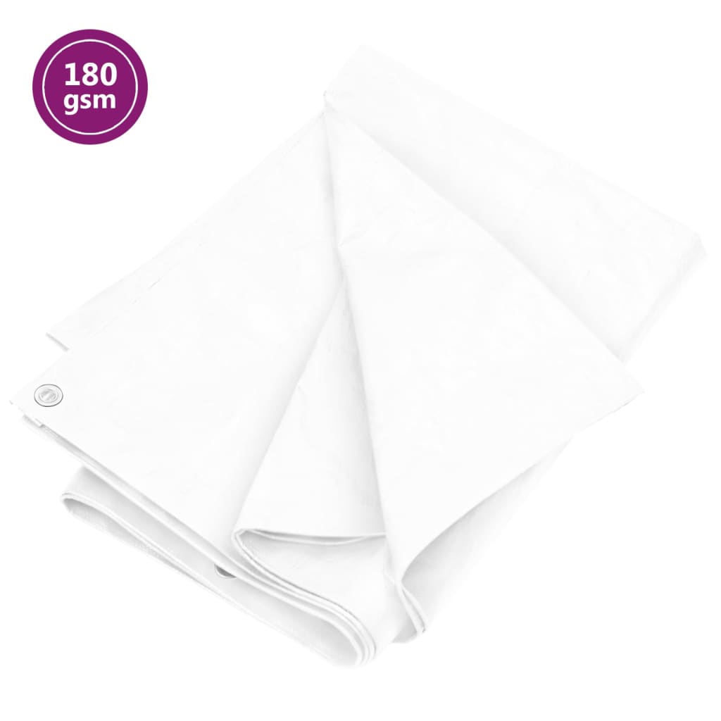 vidaXL Tarpaulin 180 g/mŒ_ 2x3 m White HDPE