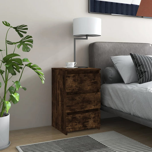 vidaXL Bed Cabinets 2 pcs Smoked Oak 40x35x62.5 cm Engineered Wood
