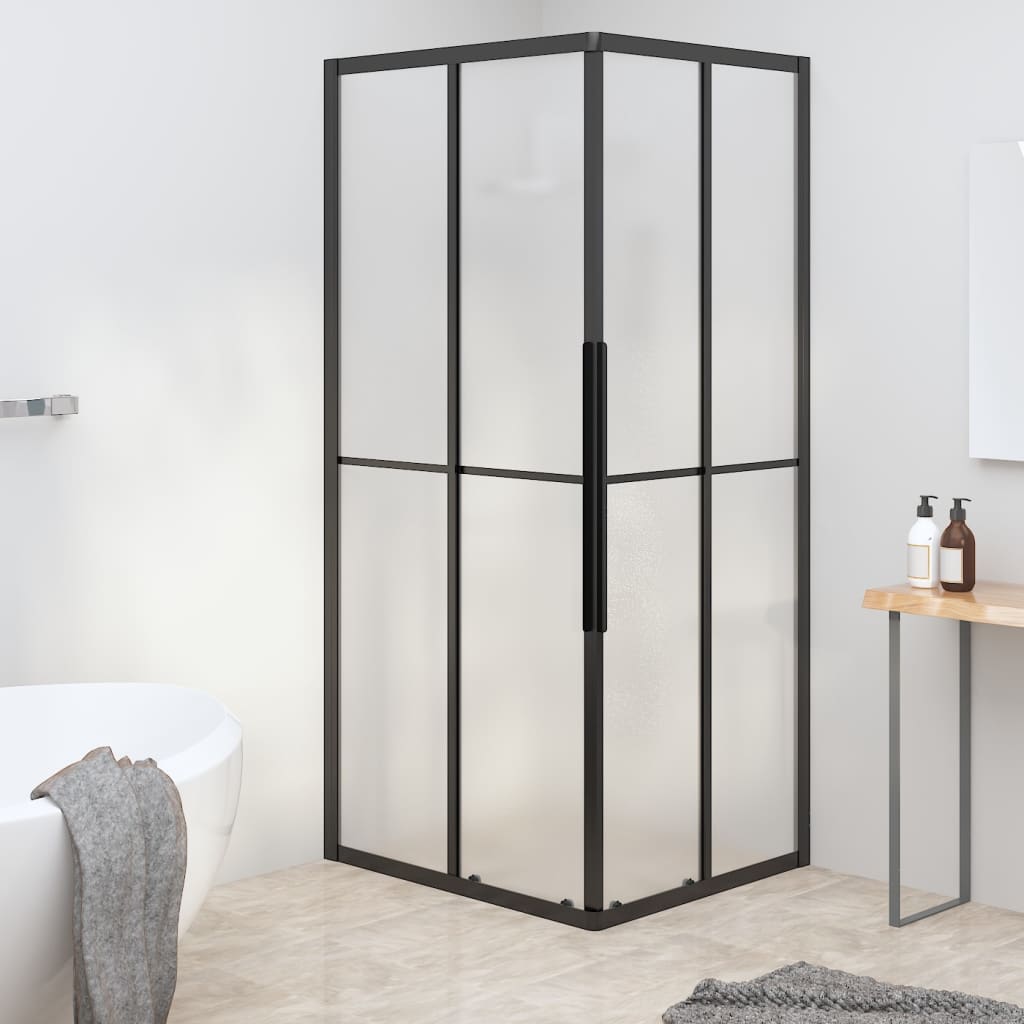 vidaXL Shower Cabin Frosted ESG 90x70x180 cm Black