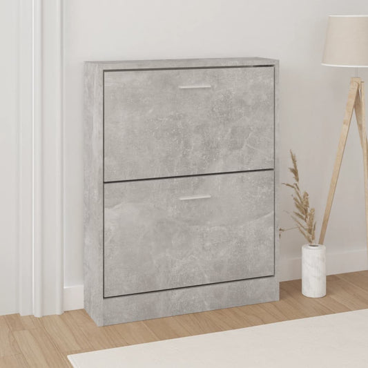 vidaXL Shoe Cabinet Concrete Grey 59x17x81 cm Engineered Wood