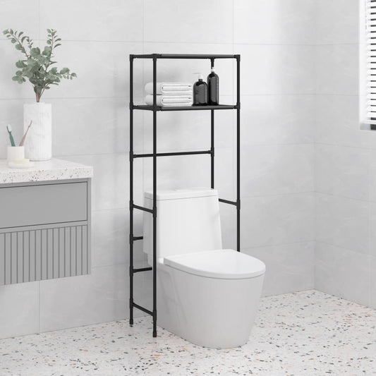 vidaXL 2-Tier Storage Rack over Toilet Black 53.5x28x143 cm Iron