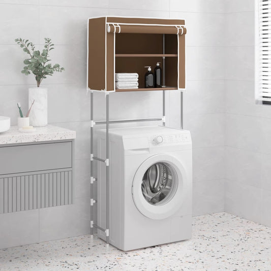 vidaXL 2-Tier Storage Rack over Laundry Machine Brown 71x29.5x170.5 cm Iron