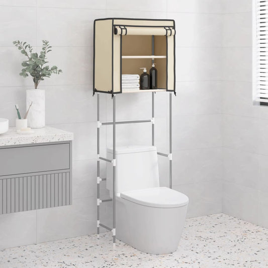 vidaXL 2-Tier Storage Rack over Toilet Cream 56x30x170 cm Iron