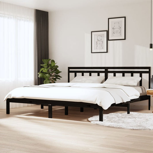 vidaXL Bed Frame Black Solid Wood Pine 160x200 cm