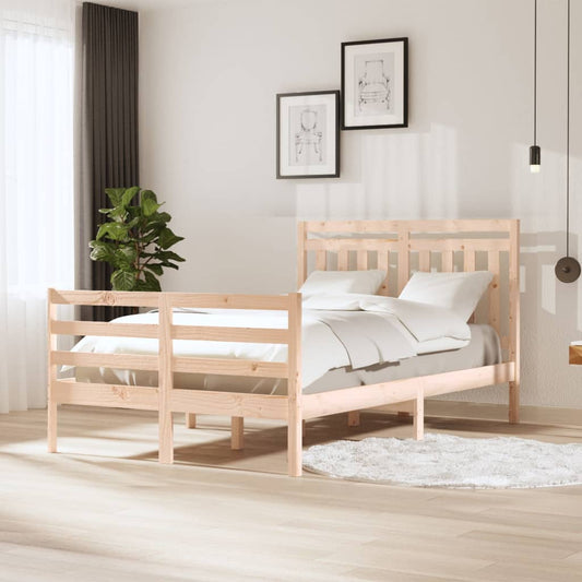vidaXL Bed Frame 120x190 cm Small Double Solid Wood