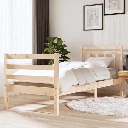vidaXL Bed Frame Solid Wood 90x200 cm