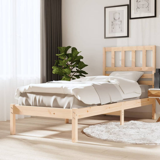 vidaXL Bed Frame 75x190 cm Small Single Solid Wood Pine