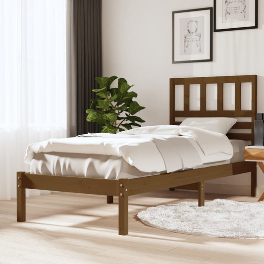 vidaXL Bed Frame Honey Brown Solid Wood Pine 100x200 cm