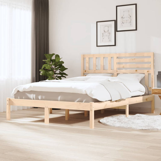 vidaXL Bed Frame 150x200 cm King Size Solid Wood Pine