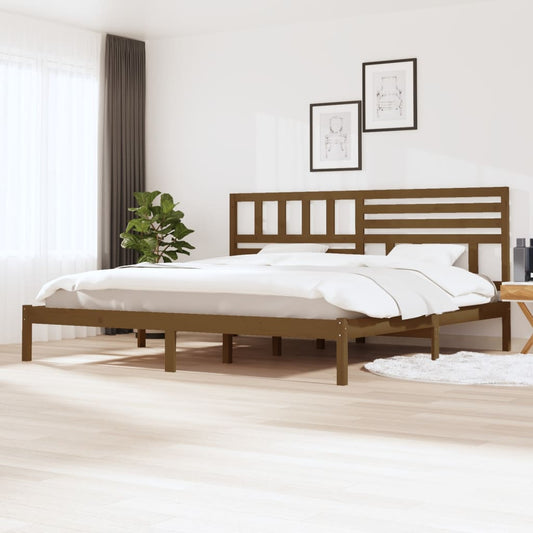 vidaXL Bed Frame Honey Brown Solid Wood Pine 200x200 cm