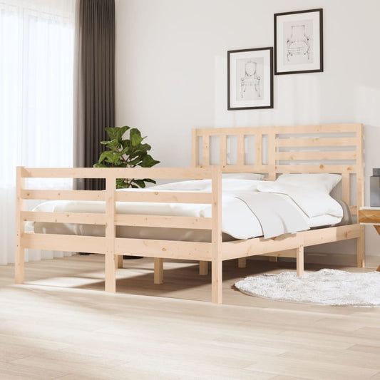 vidaXL Bed Frame 135x190 cm Double Solid Wood