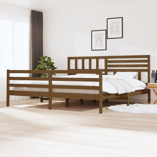 vidaXL Bed Frame Honey Brown Solid Wood 200x200 cm